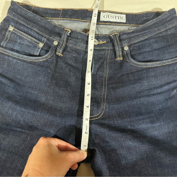 Gustin Men's Raw Dark Wash Straight Jeans 33 - Picture 10 of 13